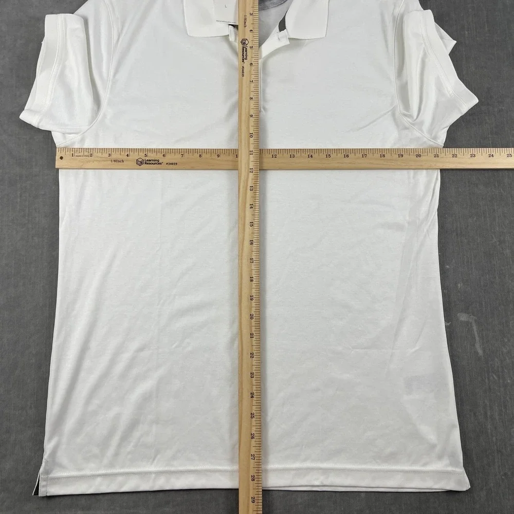 Banana Republic Mens L White Polo Shirt Luxury Touch Standard Fit Cotton NWT
